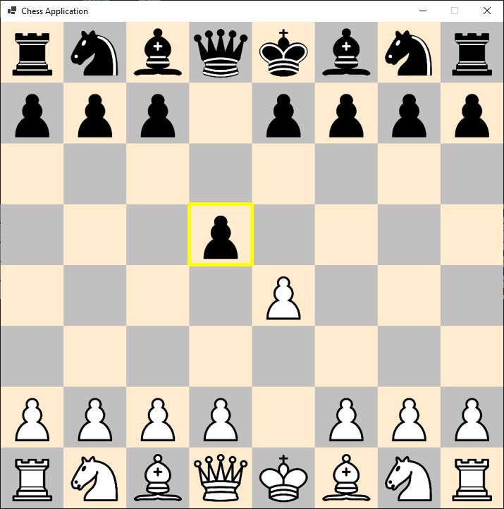 chess application (1st screenshot)