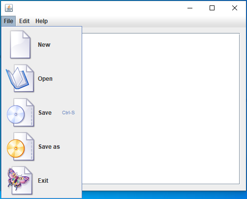 text editor application (2nd screenshot)