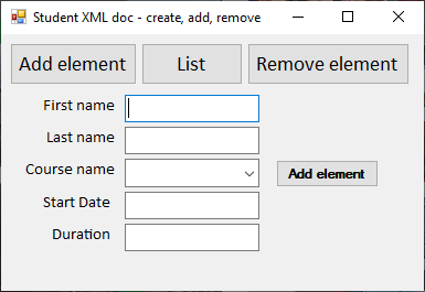 xml storage application (3rd screenshot)